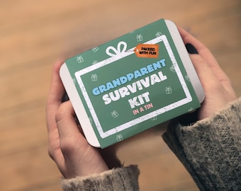 Grandparent Survival Kit in a Tin – Funny & Thoughtful Gift for New or Soon-to-Be Grandparents, Grandparents Day or Birthday