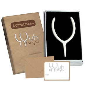 HAPPY CHRISTMAS Snapable Wishbone Gift & Card. Spécial Joyeux Noël Wish Keepsake. Secret Santa Present végétarien végétalien amical