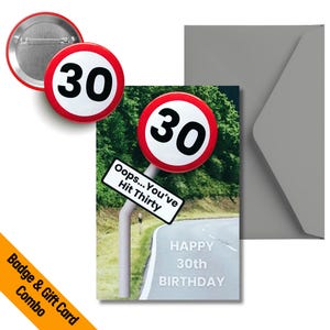Badge 30e verjaardag - Oeps, 30e verjaardag - 30e verjaardag - Tokenkaart cadeau 30e verjaardag voor hem of haar