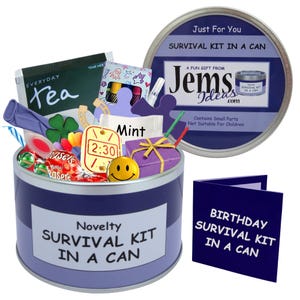 Survival Kit in der Dose – Lustiges Geschenk & Karte für Sie, Ihn, Freund, Kollegen, Geburtstagsgeschenk, Scherzgeschenk, Andenken