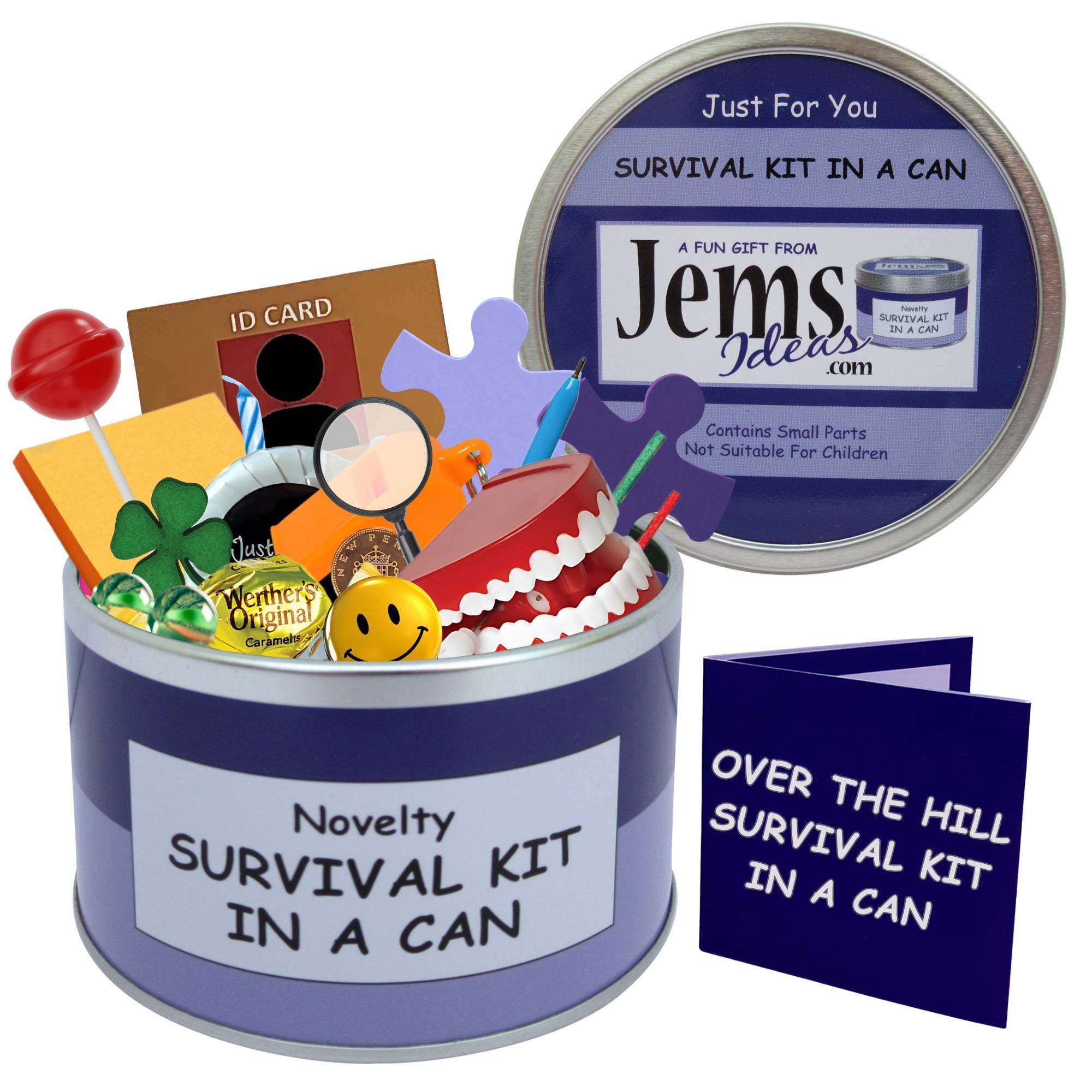 Over The Hill Survival Kit In A Can. Fun Getting Old Joke Gag Gift & Card. Suitable For Happy Birthday. OTHER COLOURS AVAILABLE.
