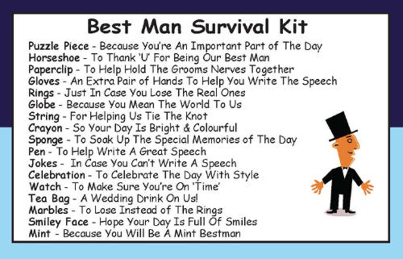 Best Man Survival Kit In A Can. Fun Thank You Wedding Day Gift Etsy