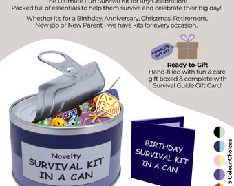 Kit di sopravvivenza in una lattina di compleanno umoristico Kit di sopravvivenza in una lattina di compleanno umoristico