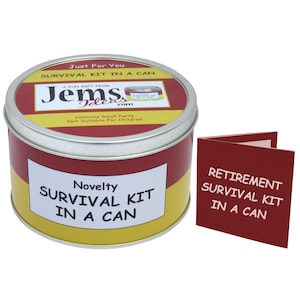 Kit de survie pour la retraite dans une boîte - Cadeau de départ amusant et carte pour patron, ami, collègue, bureau, travail, homme, femme - Blague, cadeau de nouveauté