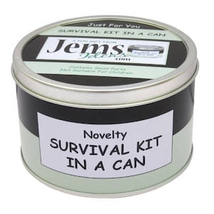 50th Birthday Survival Kit In A Can. Fun Happy Birthday Gift & Card. OTHER COLOURS AVAILABLE image 2