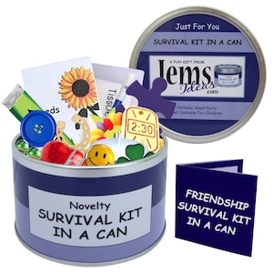 Kit di sopravvivenza per l'amicizia in lattina. Regalo e biglietto divertenti per un amico speciale/migliore amico/compagno. Natale, compleanno, semplicemente perché. ALTRI COLORI DISPONIBILI.