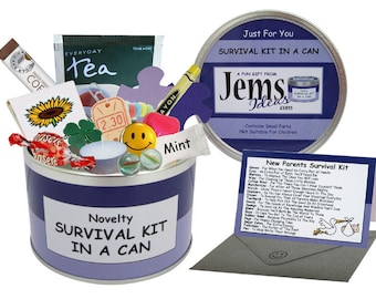 Kit de survie maman et papa dans une boîte. cadeau amusant avec carte pour les nouveaux parents / maman / papa d’être / douche de bébé / mère / père. AUTRES COULEURS DISPONIBLES.