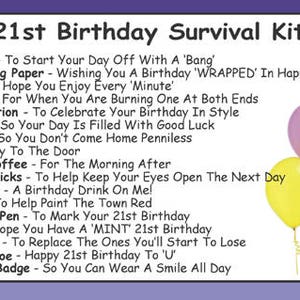 21st Birthday Survival Kit in A Can. Fun Happy Birthday Gift & Card ...