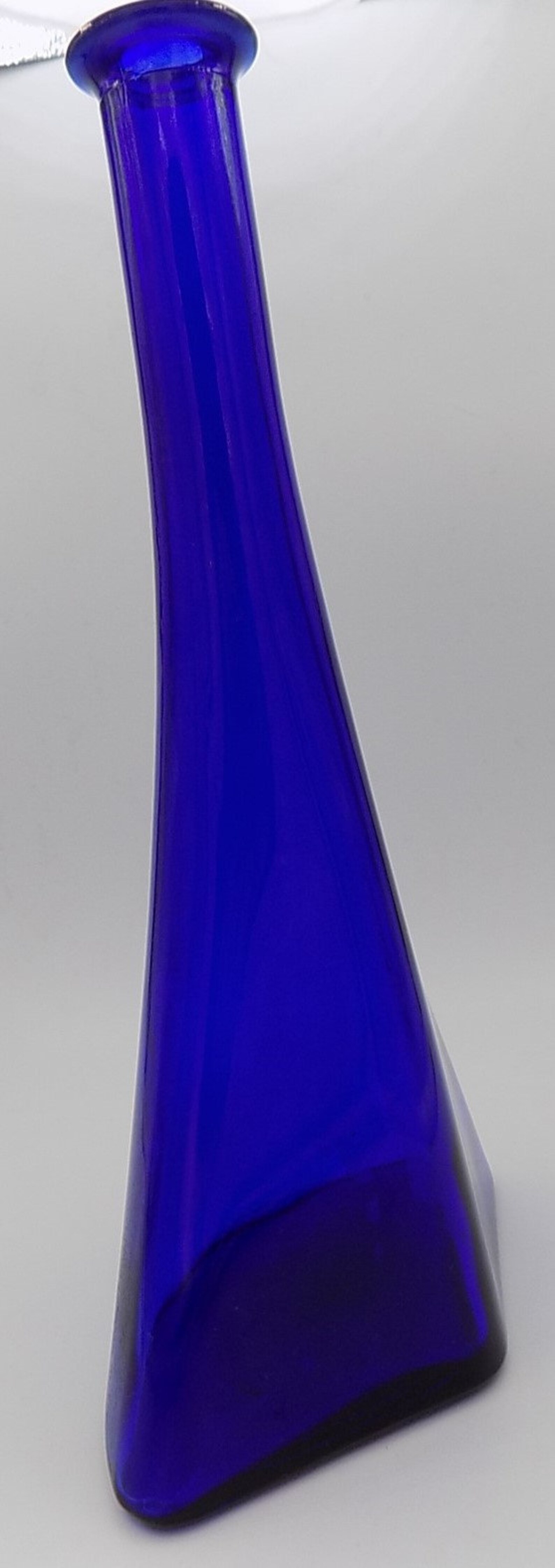 Bottle VASE COBALT Blue Bottle Special Shape Triangle Art Etsy Israel