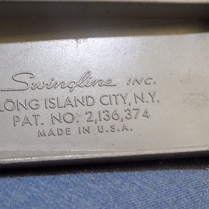 SWINGLINE Inc Stapler/Design 50/Long Island-USA/Vintage Office Stapler 50s/Art Deco Stapler/Made in USA/Decorative Object/Gift Idea. image 9