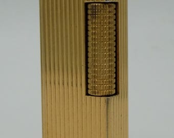 Accendino DUNHILL, Swiss Made, anni '60, placcato oro, regalo ideale, rotella di regolazione della fiamma