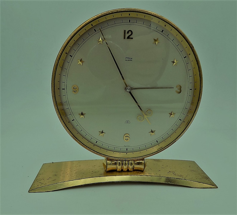 IMHOF Clock in Brass Switzerland Prestigious Brand Global Etsy