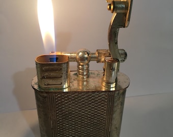 JING-LING Antique Lighter, Table Lighter, Silver Plated Lighter, Very Rare, Gas Lighter, 1930s, Collector's Item, Gift Idea