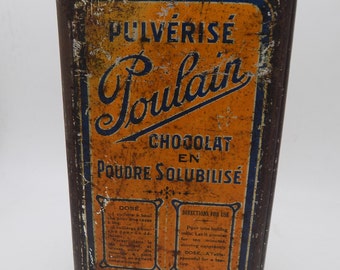 POULAIN,Metal Box,Old Box,Boite Editions 1930,Collection Box Patine of Origin.Middle State, Collection Object