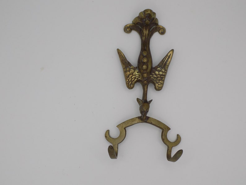 Mural Key Holder,BRONZE,Practical Vintage Object,Key Door Has 2 Point,Design Bird Shape,Original,Bas Relief,Art Deco,Year 40,Gift Idea