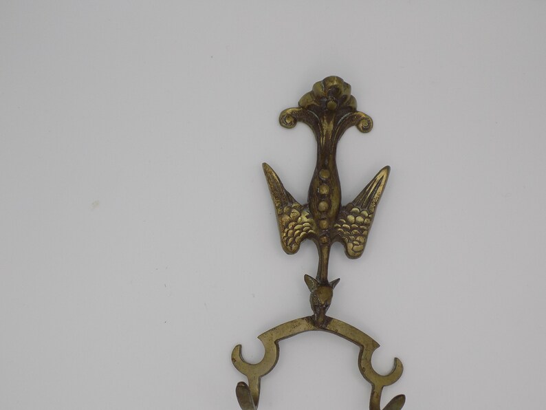 Mural Key Holder,BRONZE,Practical Vintage Object,Key Door Has 2 Point,Design Bird Shape,Original,Bas Relief,Art Deco,Year 40,Gift Idea