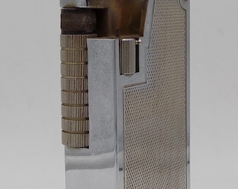 Large Table Lighter, Vintage Lighter, Metal Lighter, Silver Color, Very Rare, 1960s, Collectible Lighter, Gift Idea