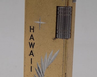 KINGSTAR Lighter, Hawaii, Vintage Lighter, Elegante accendino, Colore oro, Made in Korea, Accendino degli anni '60, Accendino da collezione