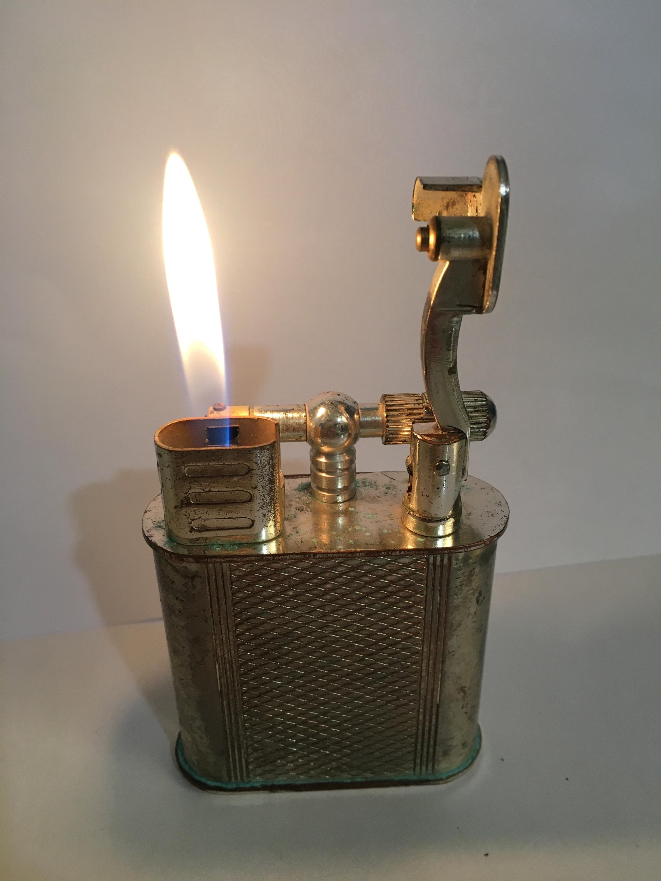 Accendino vintage dorato antico: accendino a cherosene antivento con segni di pascolo, regalo di compleanno per papà e mariti