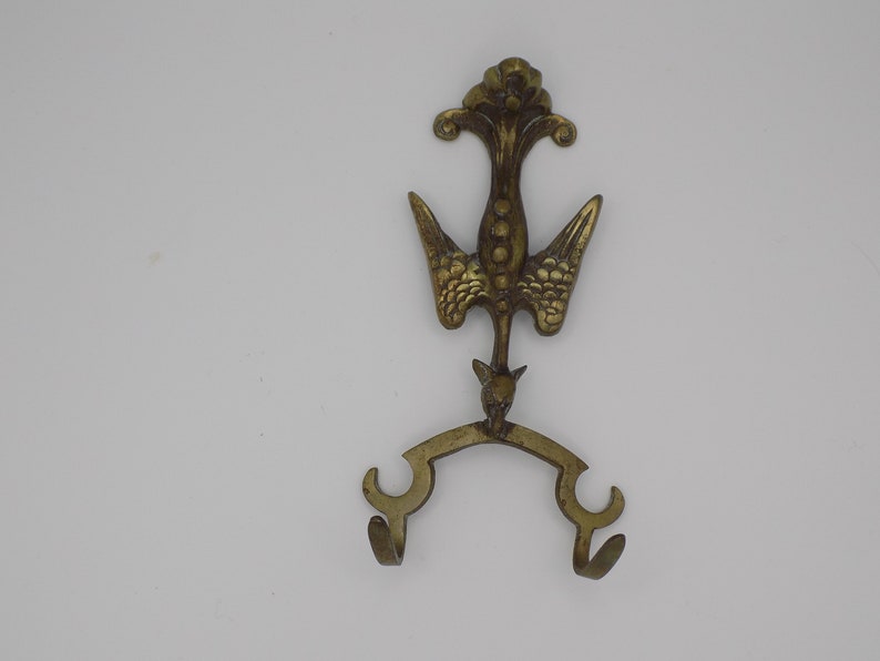 Mural Key Holder,BRONZE,Practical Vintage Object,Key Door Has 2 Point,Design Bird Shape,Original,Bas Relief,Art Deco,Year 40,Gift Idea