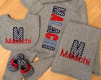 Personalized Baby Gown Baby Boy Coming Home Outfit Newborn Unique ...