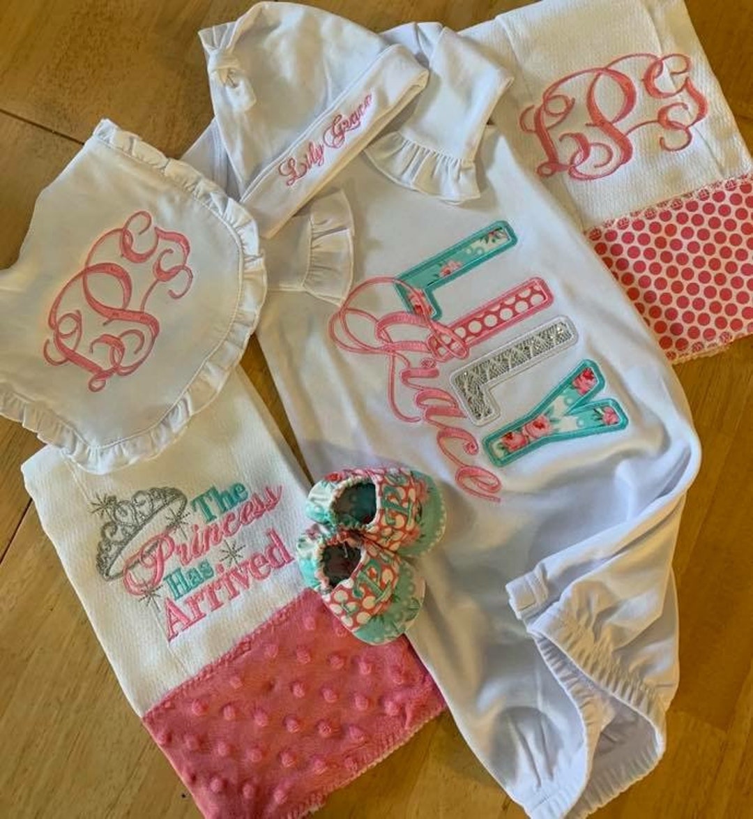 Personalized Baby Gown Baby Girl Coming Home Outfit Newborn Unique — free download