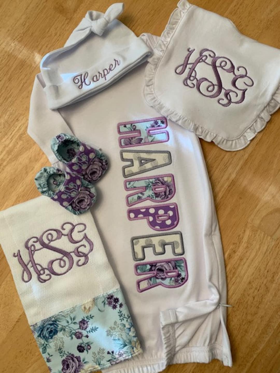 Personalized Baby Gown Baby Girl Coming Home Outfit Newborn Unique — free download