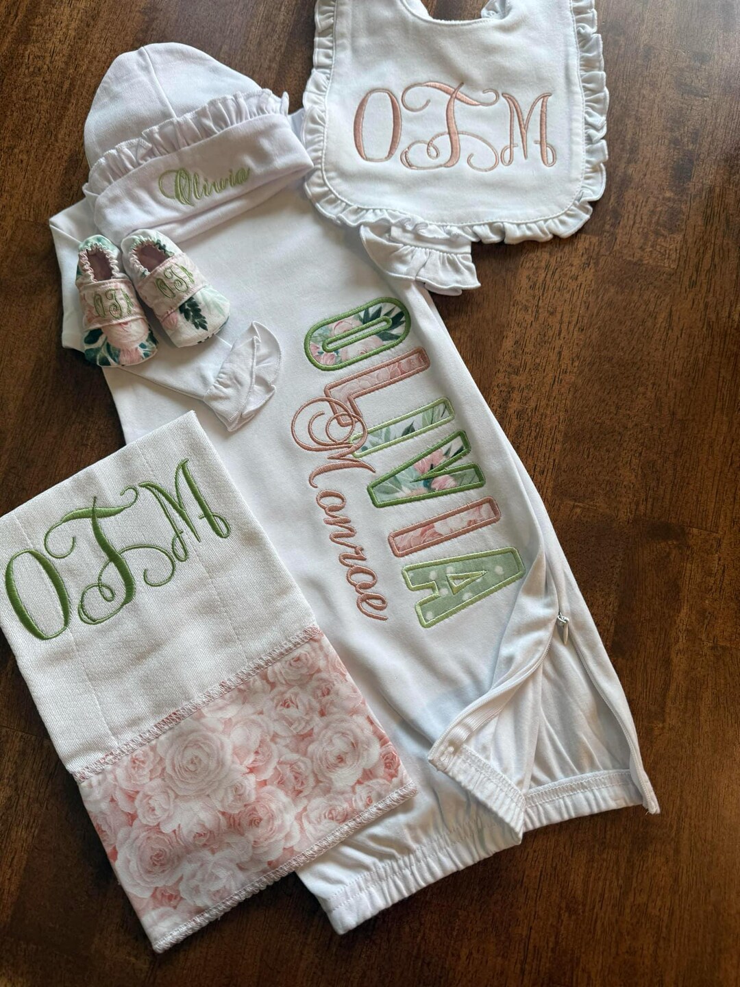 Personalized Baby Gown Baby Girl Coming Home Outfit Newborn Unique — free download
