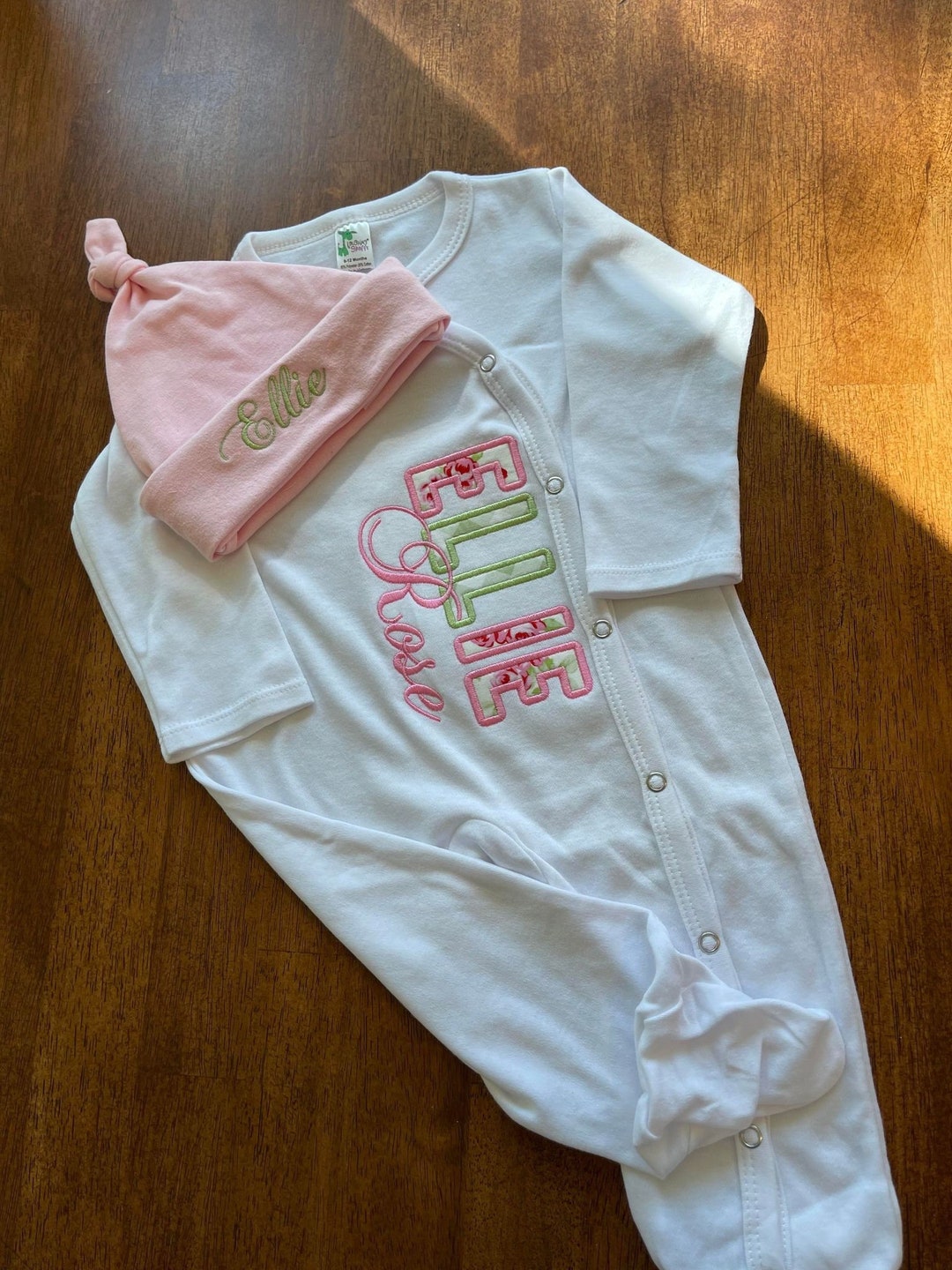 Personalized Baby Sleeper Baby Girl Coming Home Outfit Newborn Unique ...