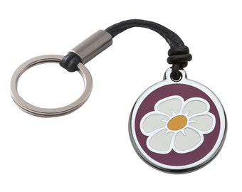 Schlüsselanhänger, Lederband und Blume R.D.Marke