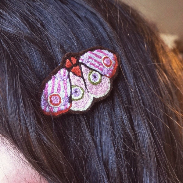 Barrette pour cheveux - Papillon mite coloré