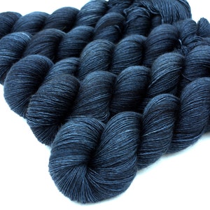 Ink  // Yakima Fingering, midnight blue merino silk & yak singles fingering