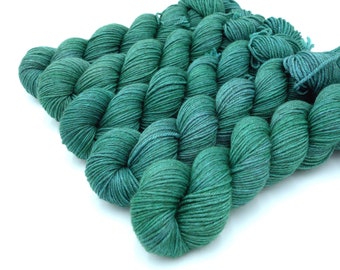 Sea Glass // Yakima DK, luxury blend of merino, silk and yak yarn in a tonal vibrant blue green.