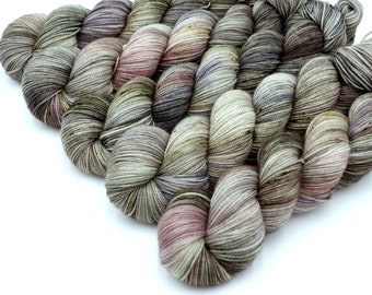 Withered // Deep Sock - hand dyed variegated merino nylon superwash fingering yarn with light speckles