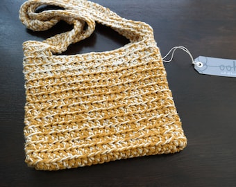 Small crocheted shoulder bag - recycled cotton