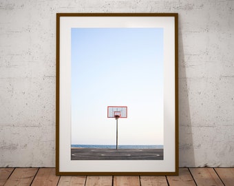 Basketball Hoop Print, Sport Wall Decor, California Wall Art, West Coast Art, Orange County Print.