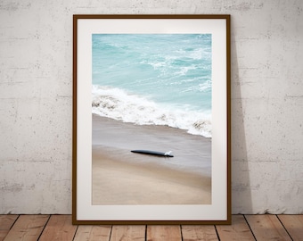 Laguna Beach Surf Board Print, Southern California Wall Decor, Pacific Ocean Print. Unframed.