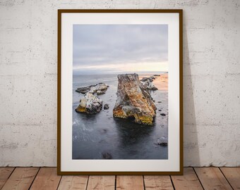 Central California Coastal Wall Decor, Dinosaur Caves Print, Pismo Beach Poster, Unframed.