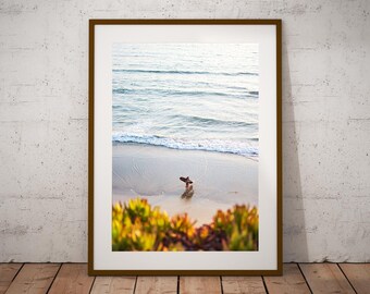 Surfer’s Love Valentine’s Day Print, San Diego Wall Decor, Romantic Coastal Ocean Poster.