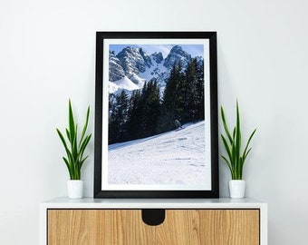 Snowboarder Print, Austrian Wall Decor, Snow Sports Art, European Alps Print, Innsbruck Art, Nature Photography,