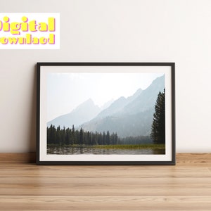 Wyoming Mountain Druck, Grand Tetons National Park Wand dekor, Amerikanische Wildnis Wandkunst, druckbare Naturfotografie.