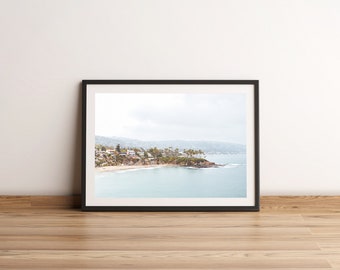 Laguna Beach Crescent Bay Print, Southern California Wall Decor. Unframed.
