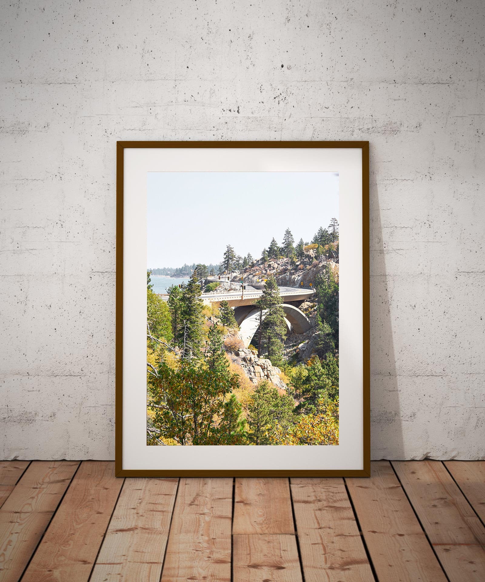 Big Bear Lake Bridge Print, Southern California Wall Decor, Nature Photography Poster, Outdoor Print.