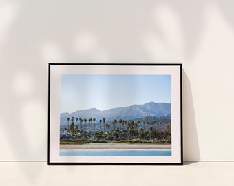 Santa Barbara Print, California Wall Decor, Coastal Wall Art, Mountains and Palm Trees Print, Travel and Nature Photography.
