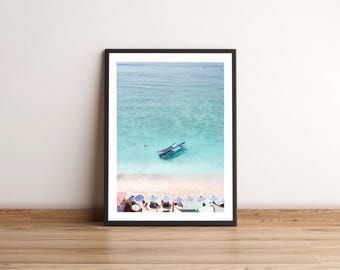 Southeast Asia Print, Indonesian Wall Decor Bali Surf Print. Unframed.