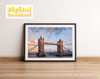 Tower Bridge Instant Download, London England Wall Decor.