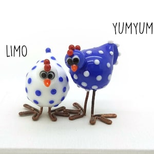 glass miniature chickens duo collectables easter decoration miniature figurines farm animals livestock chick poultry wedding guest gift