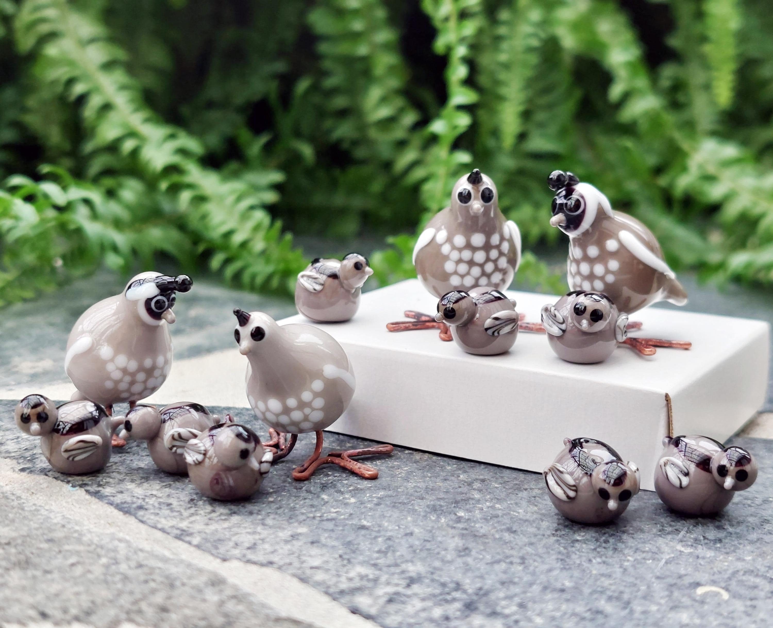 Glass Miniature California Quail Collectables Decoration Miniature