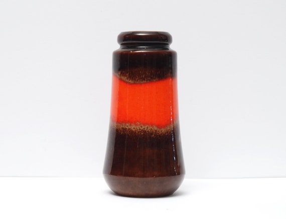 209-18 red and brown Classic SCHEURICH vase vintage WGP mid-century ceramic 209-18 red and brown Classic SCHEURICH vase vintage WGP mid-century ceramic