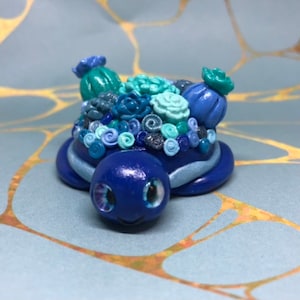 Blue Succulent Turtle Figurine, Turtle Figurine, Succulent Turtle, Turtle Lover, Blue Turtle, Succulent Lover, Plant Lover, Plant Mom